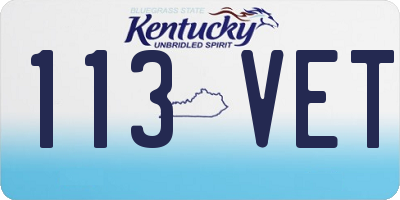 KY license plate 113VET