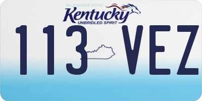 KY license plate 113VEZ