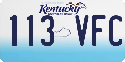 KY license plate 113VFC