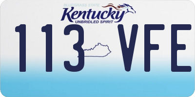 KY license plate 113VFE