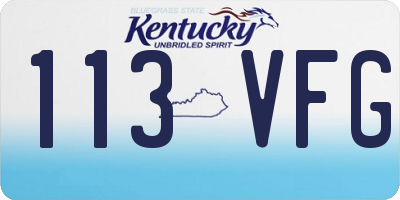KY license plate 113VFG