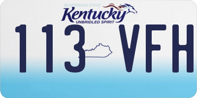 KY license plate 113VFH