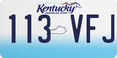 KY license plate 113VFJ