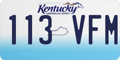 KY license plate 113VFM