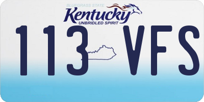 KY license plate 113VFS