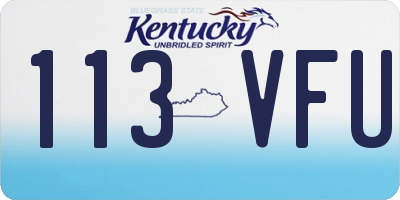 KY license plate 113VFU