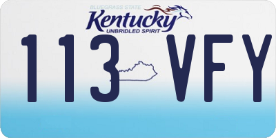 KY license plate 113VFY