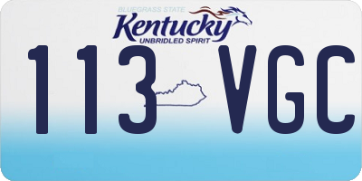 KY license plate 113VGC