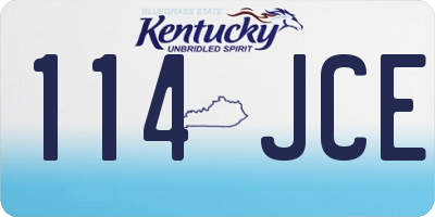 KY license plate 114JCE