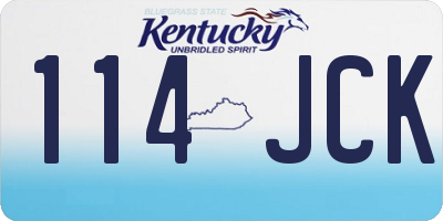 KY license plate 114JCK