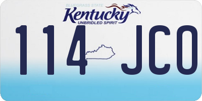 KY license plate 114JCO