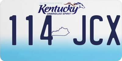KY license plate 114JCX
