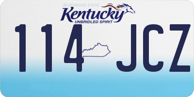 KY license plate 114JCZ