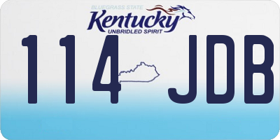 KY license plate 114JDB