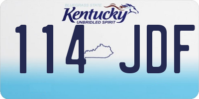 KY license plate 114JDF