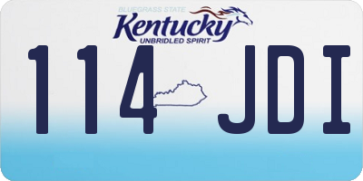 KY license plate 114JDI