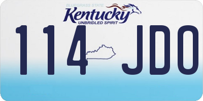 KY license plate 114JDO