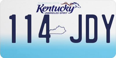 KY license plate 114JDY