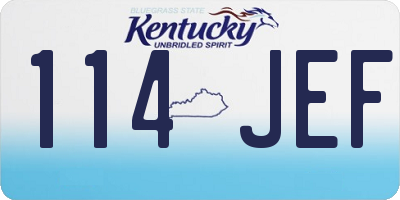 KY license plate 114JEF