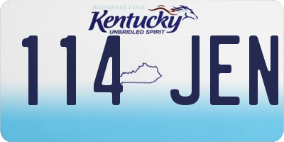 KY license plate 114JEN