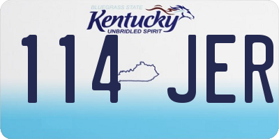 KY license plate 114JER