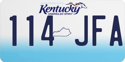 KY license plate 114JFA