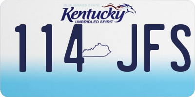 KY license plate 114JFS