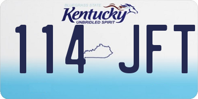 KY license plate 114JFT