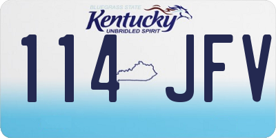 KY license plate 114JFV