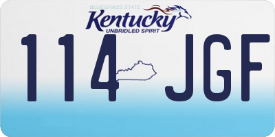 KY license plate 114JGF