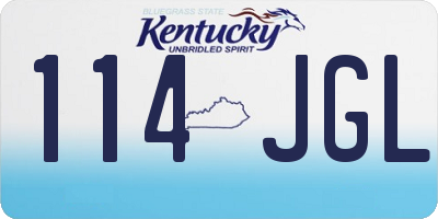KY license plate 114JGL