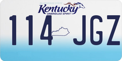 KY license plate 114JGZ