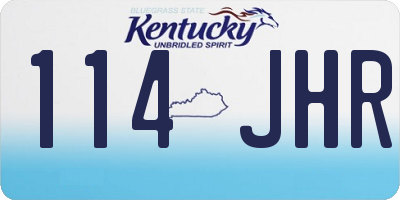 KY license plate 114JHR