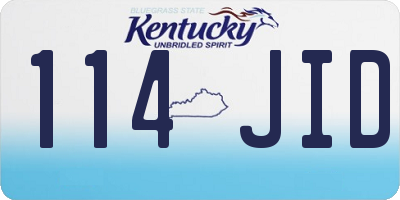 KY license plate 114JID