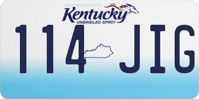KY license plate 114JIG