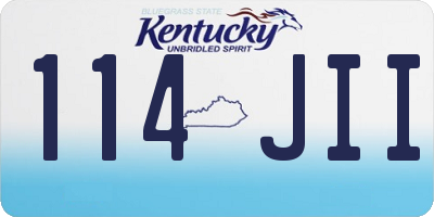 KY license plate 114JII