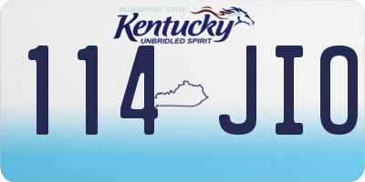 KY license plate 114JIO