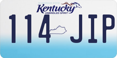 KY license plate 114JIP