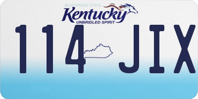 KY license plate 114JIX