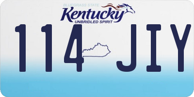 KY license plate 114JIY