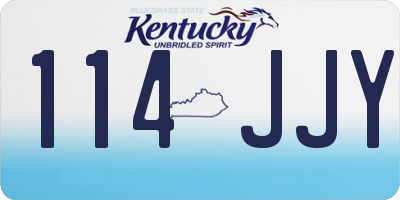 KY license plate 114JJY