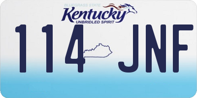 KY license plate 114JNF