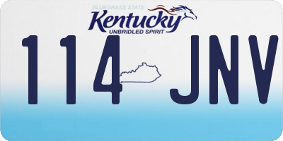 KY license plate 114JNV