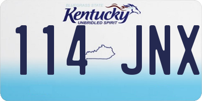 KY license plate 114JNX