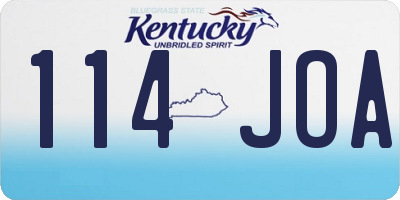 KY license plate 114JOA