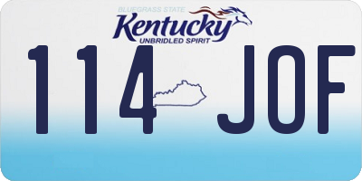 KY license plate 114JOF