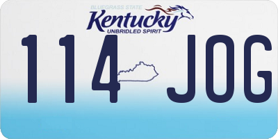 KY license plate 114JOG