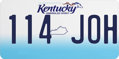KY license plate 114JOH