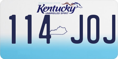 KY license plate 114JOJ