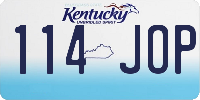 KY license plate 114JOP